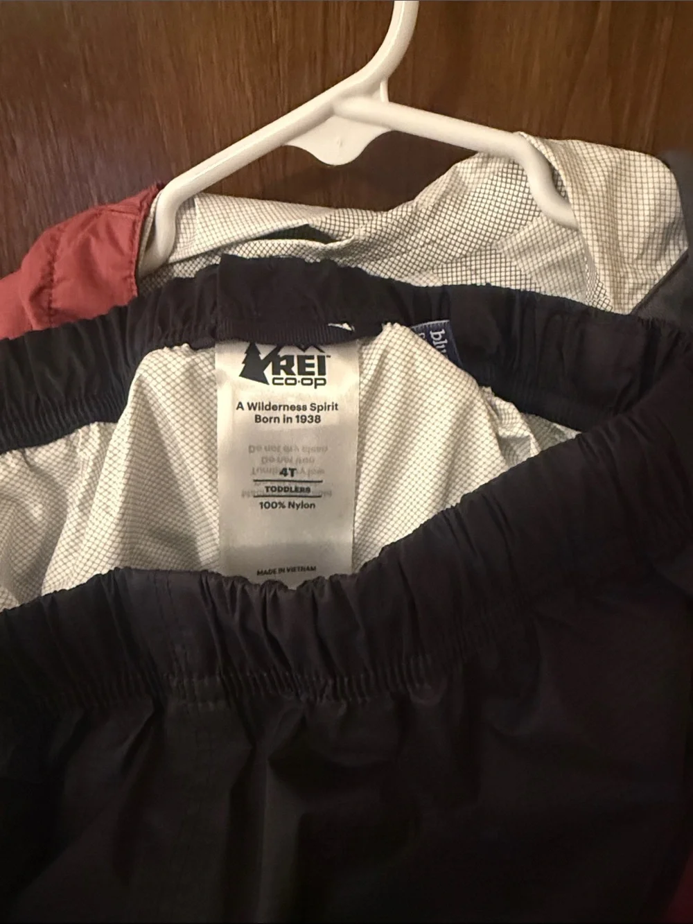 REI Kids' Rain Suit Waterproof Hooded Jacket (Maroon) & Waterproof Pants (Black)